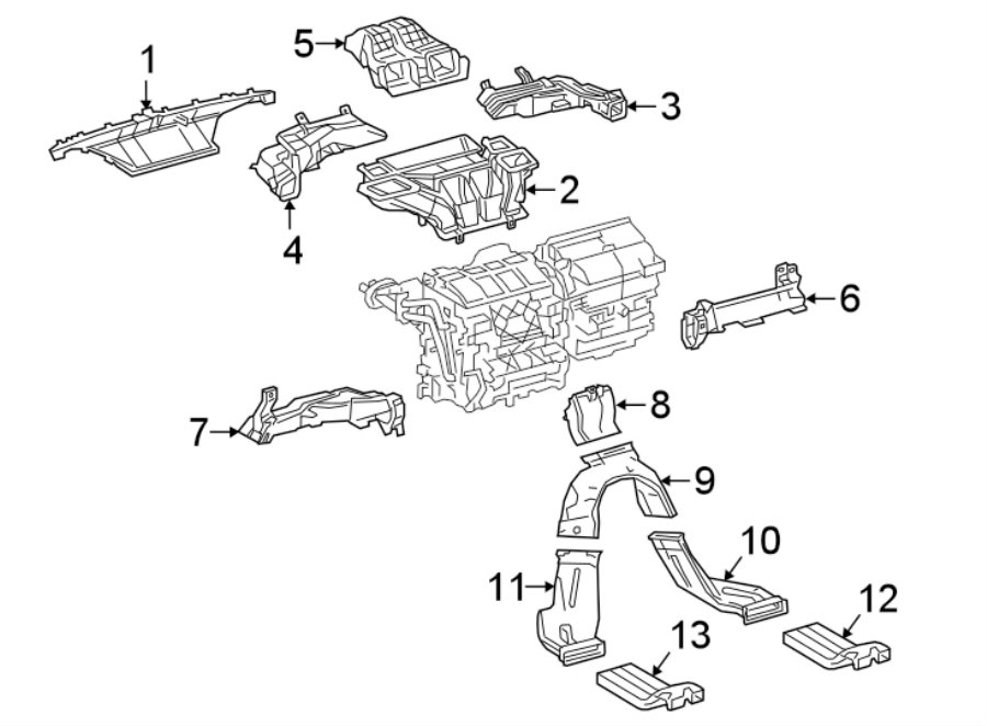 Diagram INSTRUMENT PANEL. DUCTS. for your 2002 Toyota Highlander   