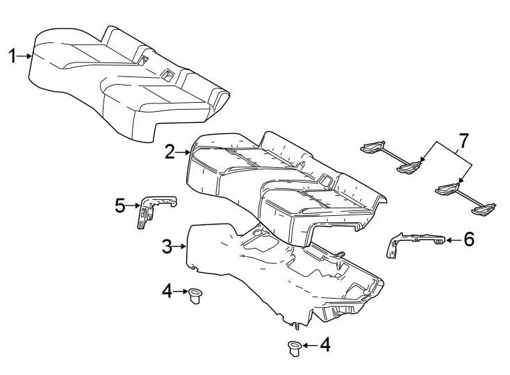Diagram SEATS & TRACKS. REAR SEAT COMPONENTS. for your 2024 Toyota Camry  Hybrid SE Sedan 