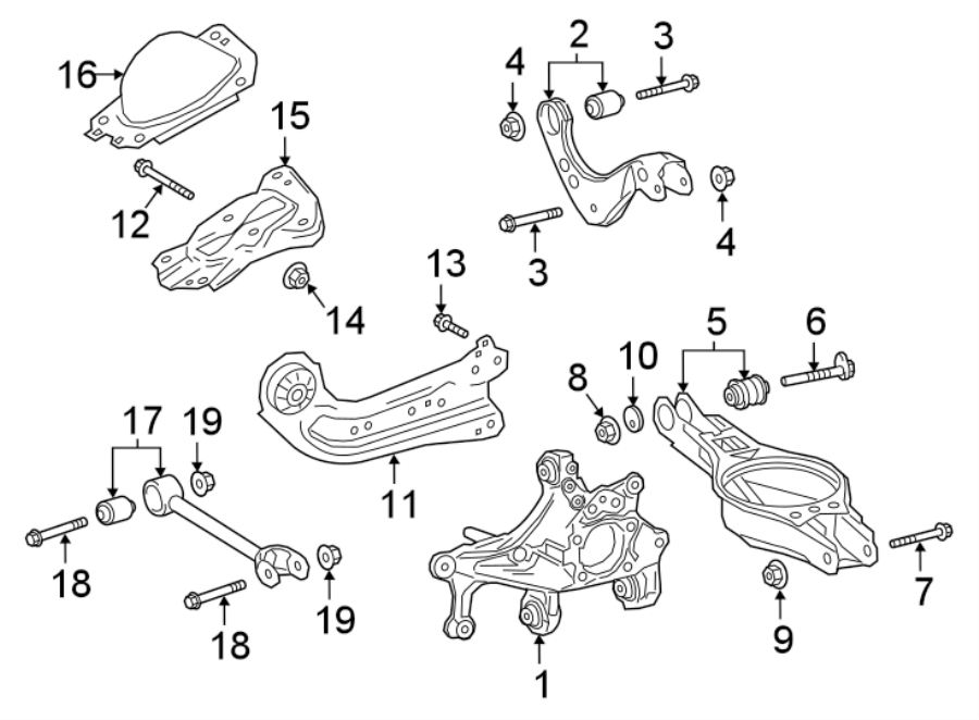 Diagram REAR SUSPENSION. SUSPENSION COMPONENTS. for your Toyota Corolla Cross  