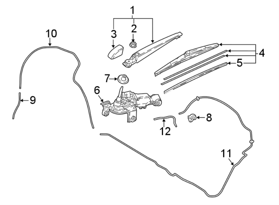 Diagram LIFT GATE. WIPER & WASHER COMPONENTS. for your 2021 Toyota Corolla  XSE Hatchback 