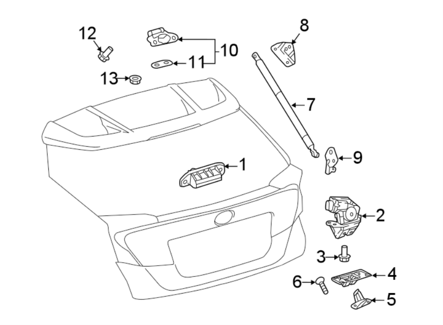 Diagram LIFT GATE. LOCK & HARDWARE. for your Toyota Avalon  