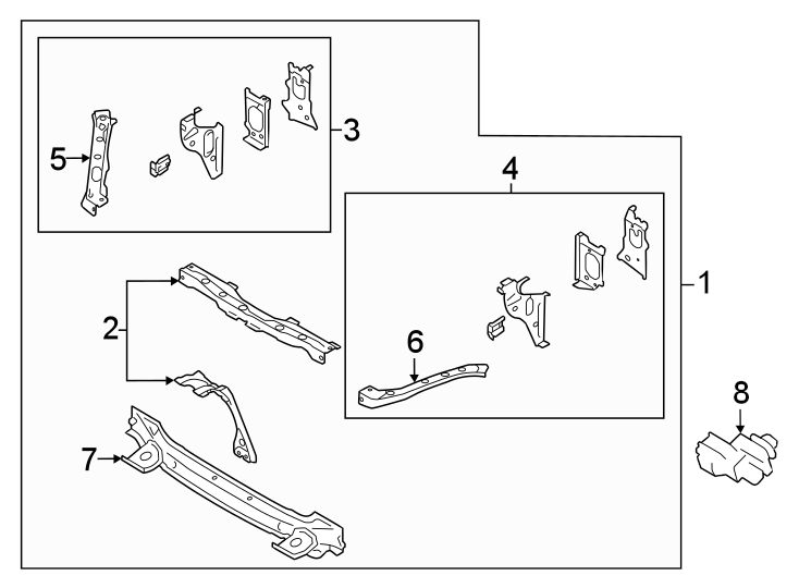 Diagram Radiator support. for your 2023 Toyota Prius Prime   