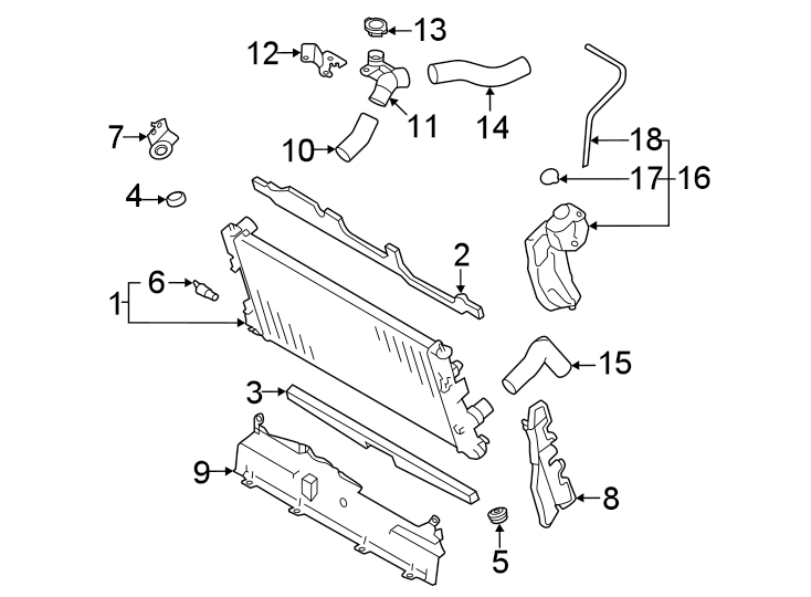 Diagram Radiator & components. for your 2012 Toyota Tacoma  Base Standard Cab Pickup Fleetside 