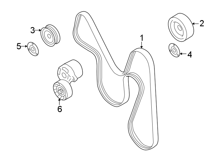 Diagram Belts & pulleys. for your 2018 Toyota Mirai   