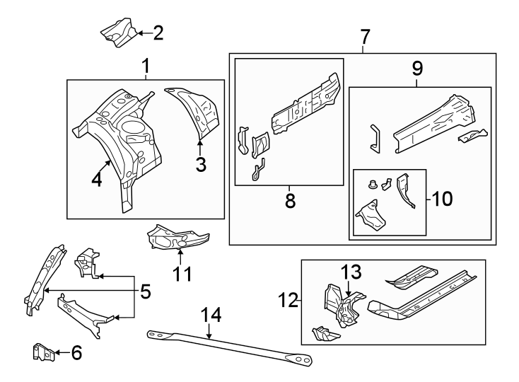 Diagram Fender. Structural components & rails. for your 2004 Toyota Avalon   