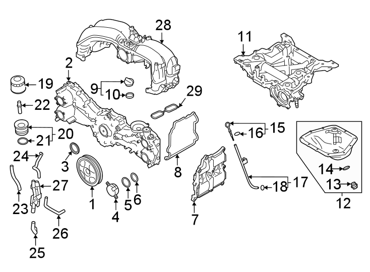 Diagram Engine parts. for your 2011 Toyota Sienna   