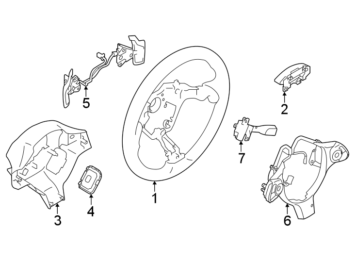 Diagram Steering wheel & trim. for your 2020 Toyota Sequoia 5.7L i-Force V8 A/T RWD SR5 Sport Utility 