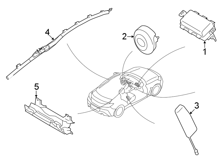 Diagram Restraint systems. Air bag components. for your Toyota GR86  