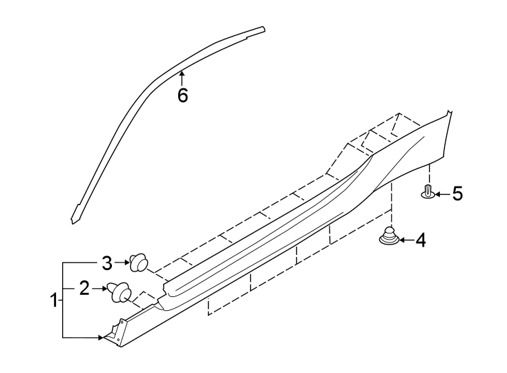 Diagram Pillars. Rocker & floor. Exterior trim. for your Toyota GR86  