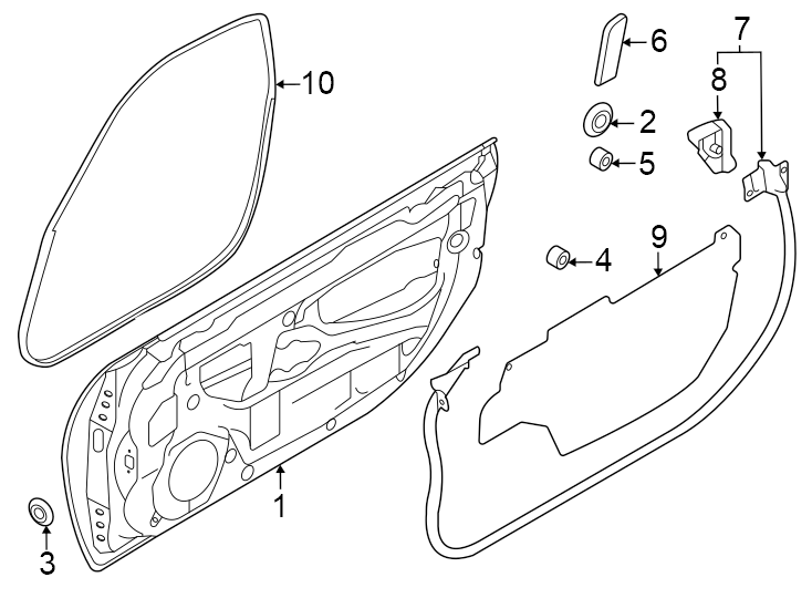 Diagram Door & components. for your 2021 Toyota Camry 2.5L A/T FWD XLE SEDAN 