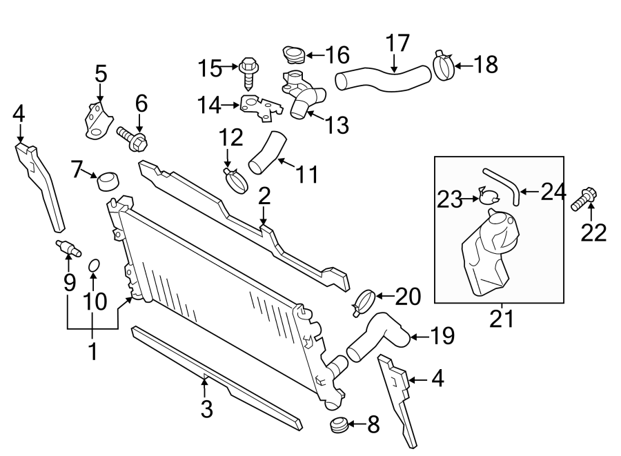 Diagram RADIATOR & COMPONENTS. for your 2016 Toyota Camry  Hybrid LE Sedan 