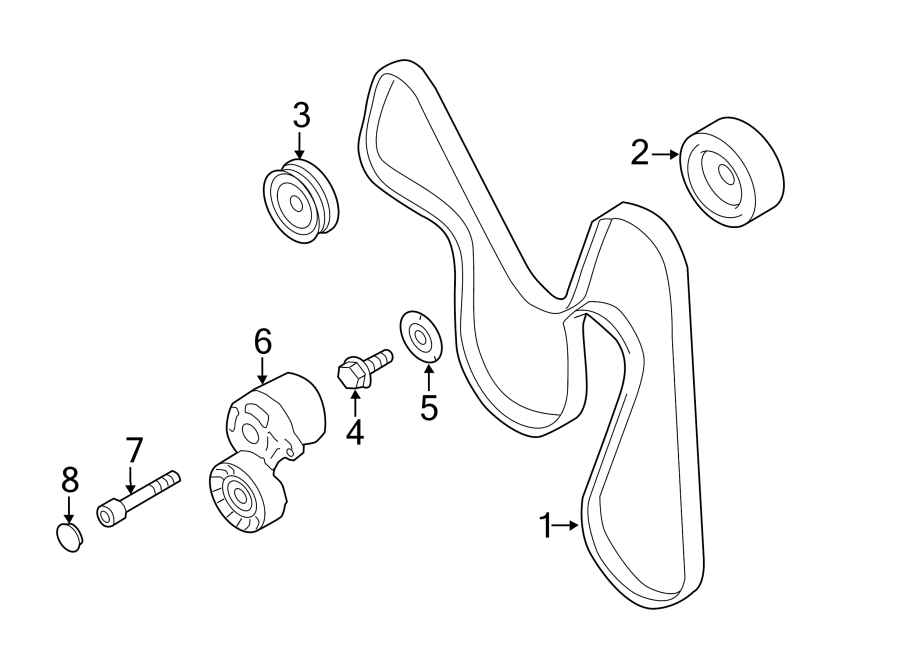 Diagram BELTS & PULLEYS. for your 2010 Toyota Highlander 3.5L V6 A/T AWD Sport Sport Utility 