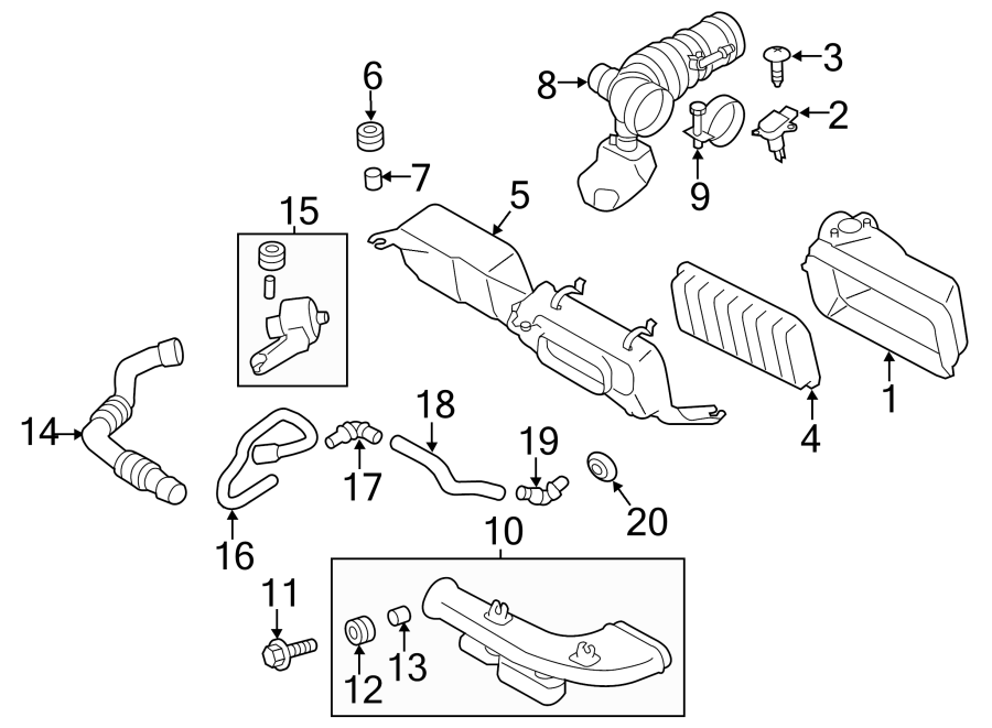 Diagram AIR CLEANER. for your Toyota Tacoma  