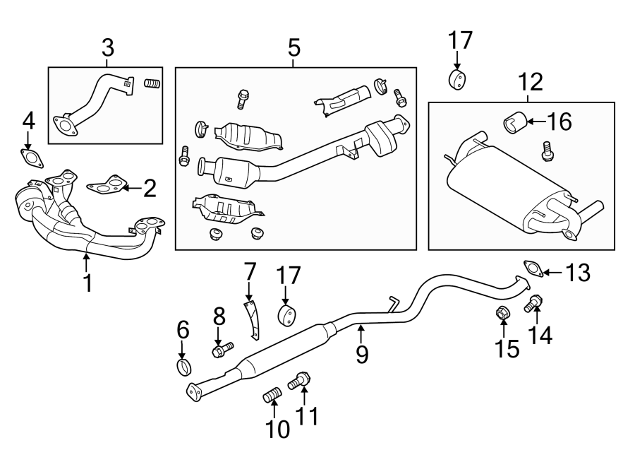 Diagram EXHAUST SYSTEM. EXHAUST COMPONENTS. for your 2010 Toyota Matrix   