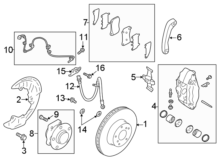 Diagram FRONT SUSPENSION. BRAKE COMPONENTS. for your Toyota 86  