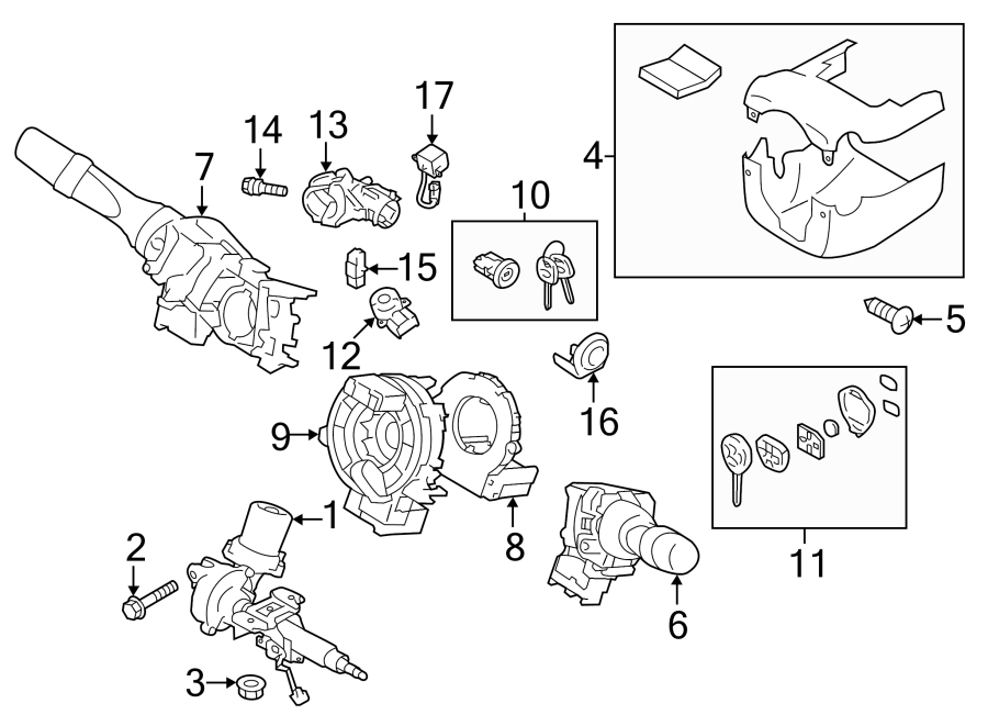 Diagram STEERING COLUMN COMPONENTS. for your Toyota 86  