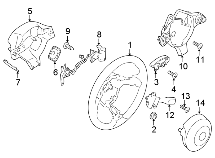 Diagram STEERING WHEEL & TRIM. for your 2009 Toyota Highlander 3.5L V6 A/T AWD Base Sport Utility 