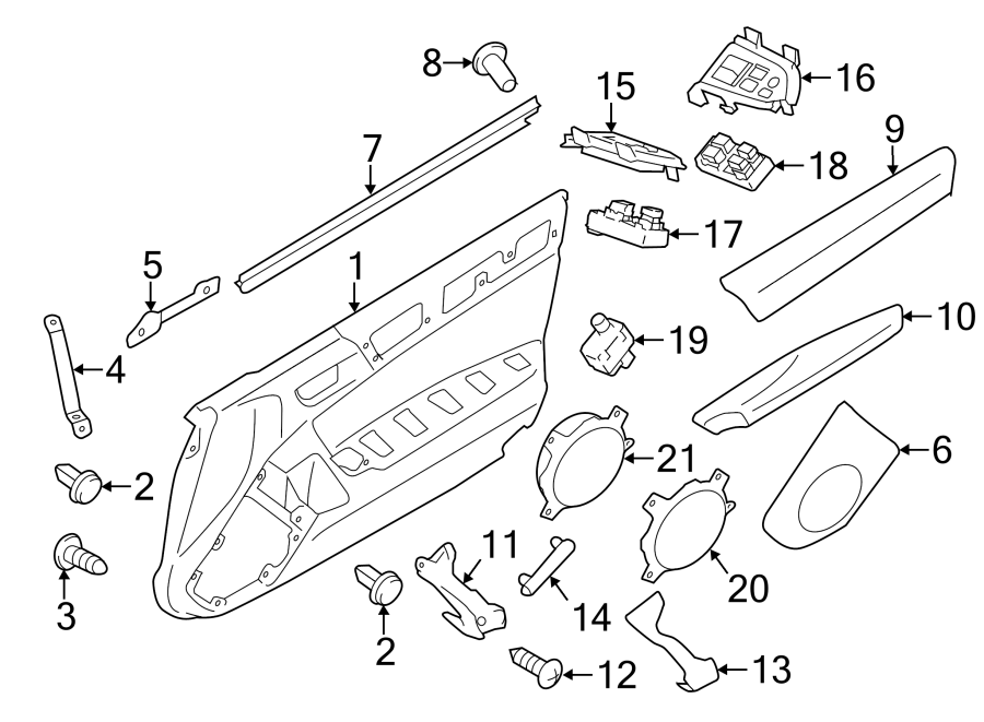 Diagram DOOR. INTERIOR TRIM. for your 1997 Toyota Avalon   