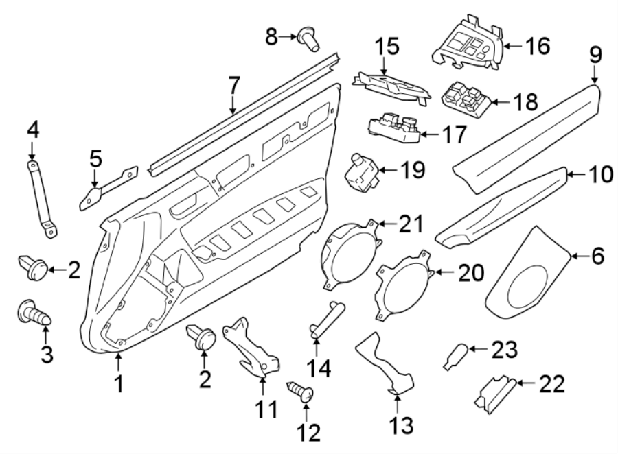 Diagram DOOR. INTERIOR TRIM. for your 2018 Toyota Camry   