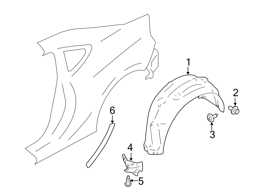 Diagram QUARTER PANEL. EXTERIOR TRIM. for your 2012 Toyota Tundra  Base Extended Cab Pickup Fleetside 