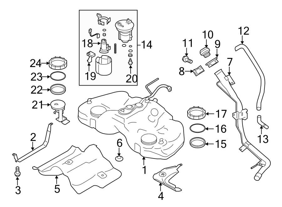 Diagram FUEL SYSTEM COMPONENTS. for your 2006 Toyota Tacoma 2.7L A/T RWD Base Crew Cab Pickup Fleetside 