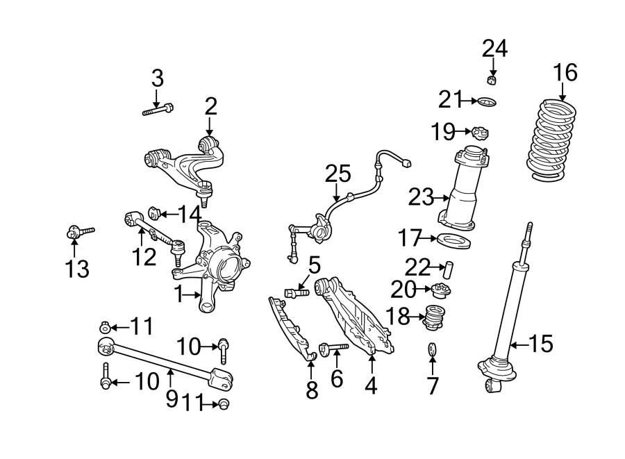 Full size assembly image of REAR SUSPENSION. SUSPENSION COMPONENTS. (1/1)