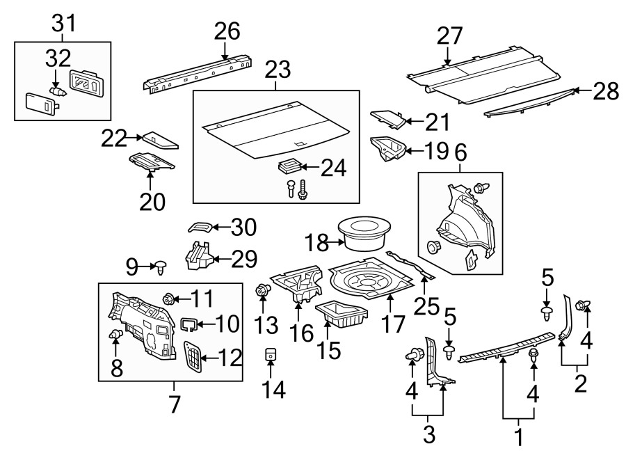 Full size assembly image of REAR BODY & FLOOR. INTERIOR TRIM. (1/1)