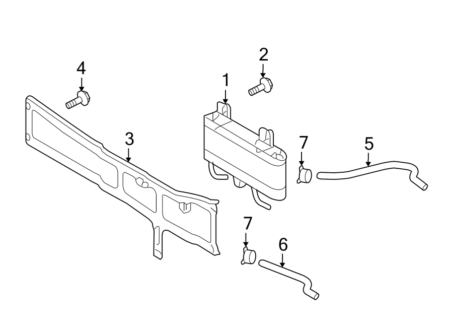 Full size assembly image of TRANS OIL COOLER. (1/1)