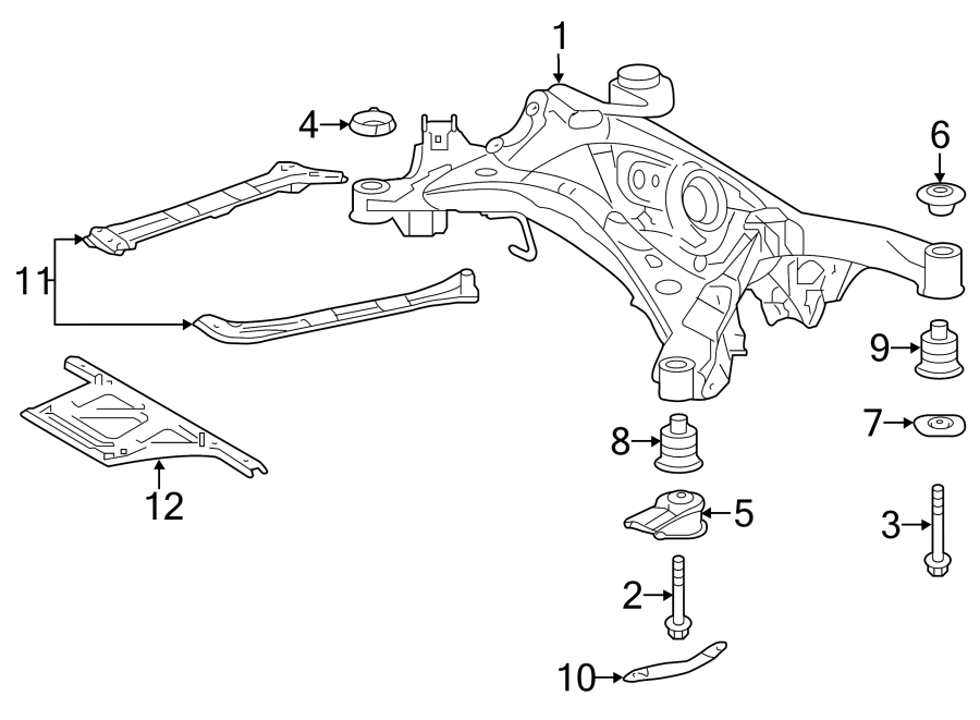 Full size assembly image of REAR SUSPENSION. SUSPENSION MOUNTING. (1/1)