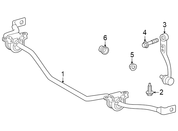 Full size assembly image of Rear suspension. Stabilizer bar & components. (1/1)
