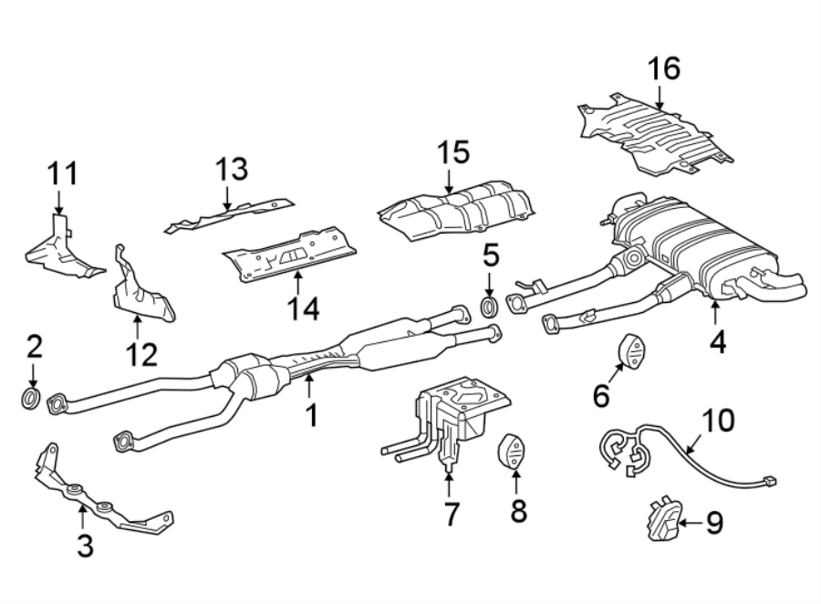 Full size assembly image of EXHAUST SYSTEM. EXHAUST COMPONENTS. (1/1)