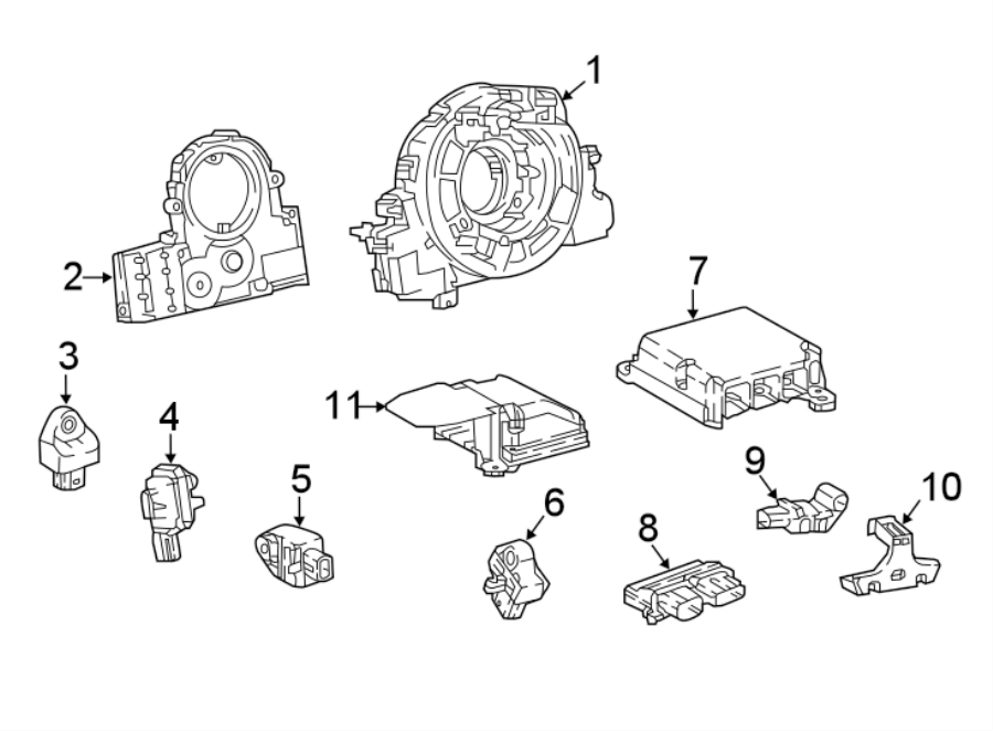 Full size assembly image of RESTRAINT SYSTEMS. AIR BAG COMPONENTS. (1/1)