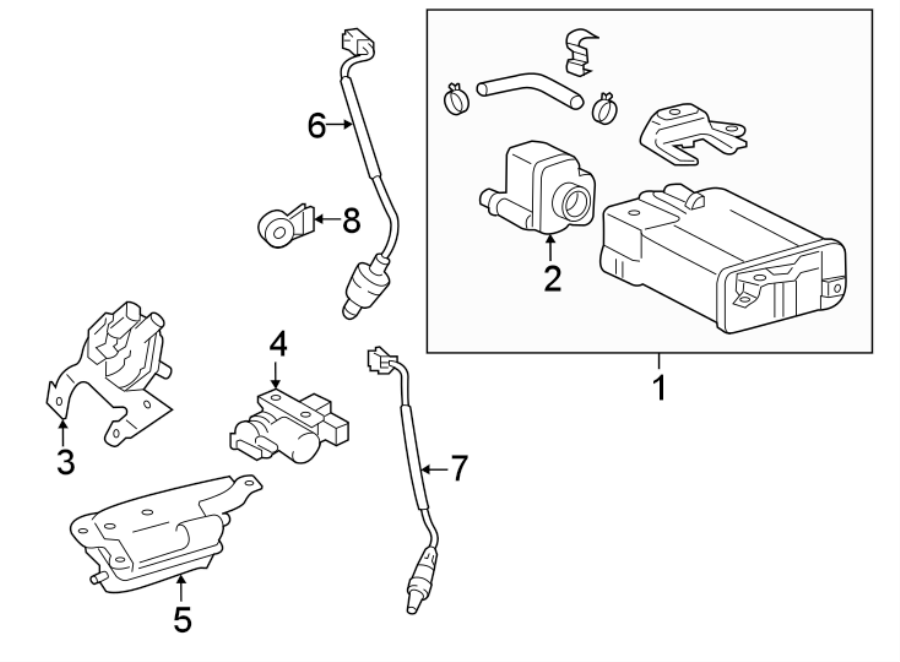 Full size assembly image of EMISSION SYSTEM. EMISSION COMPONENTS. (1/1)