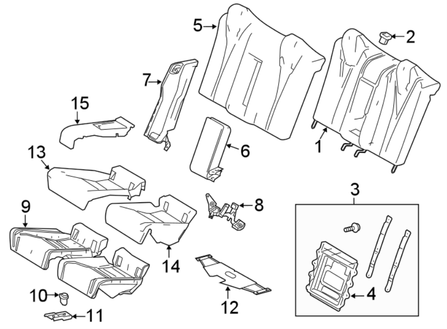 Full size assembly image of SEATS & TRACKS. REAR SEAT COMPONENTS. (1/1)