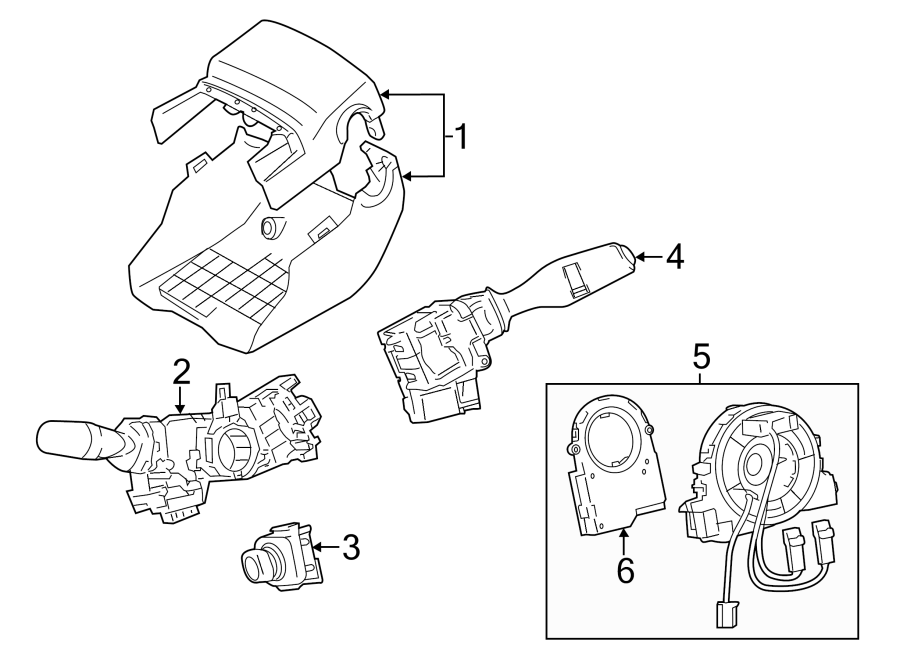 Full size assembly image of STEERING COLUMN. SHROUD. SWITCHES & LEVERS. (1/1)