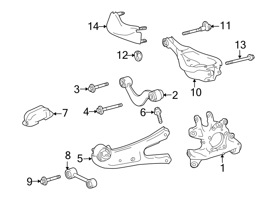 Full size assembly image of REAR SUSPENSION. SUSPENSION COMPONENTS. (1/1)