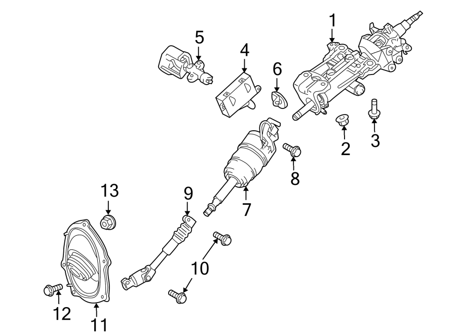 Full size assembly image of STEERING COLUMN ASSEMBLY. (1/1)