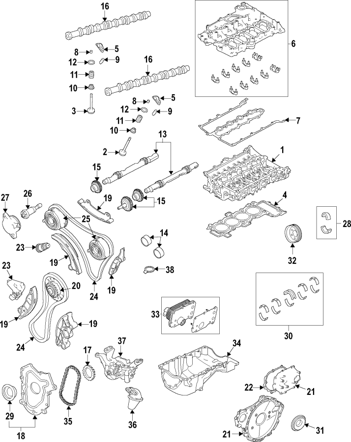 Diagram Camshaft & timing. Crankshaft & bearings. Cylinder head & valves. Lubrication. Mounts. Pistons. Rings & bearings. for your Land Rover