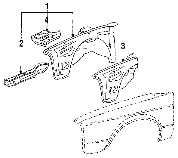Full size assembly image of FENDER & LAMPS. INNER COMPONENTS. (1/1)