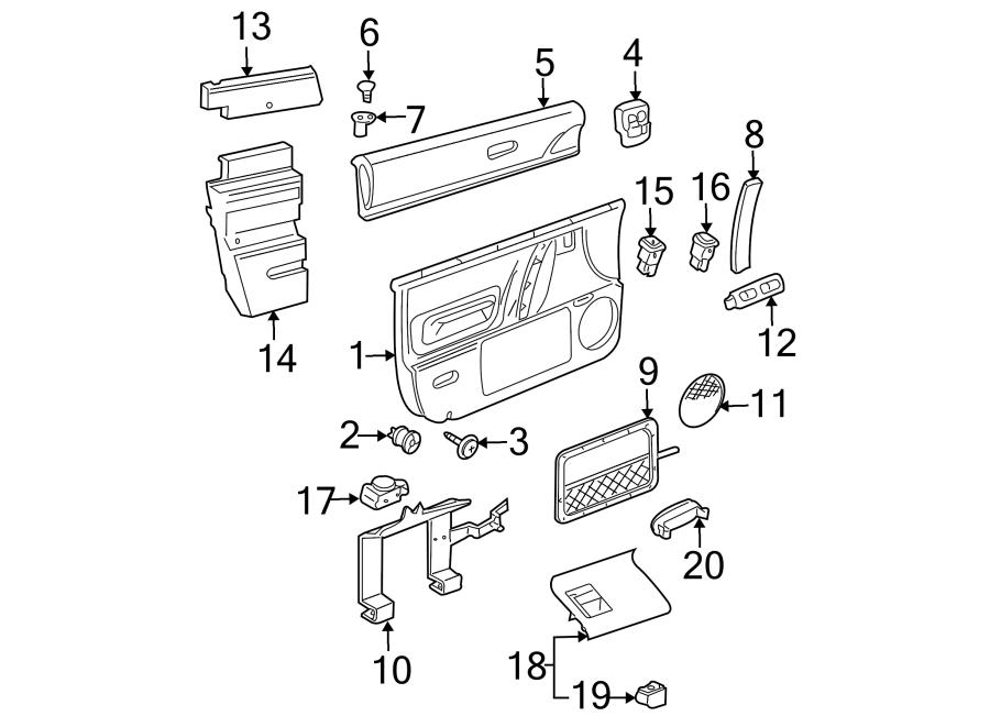 Door. Interior trim.