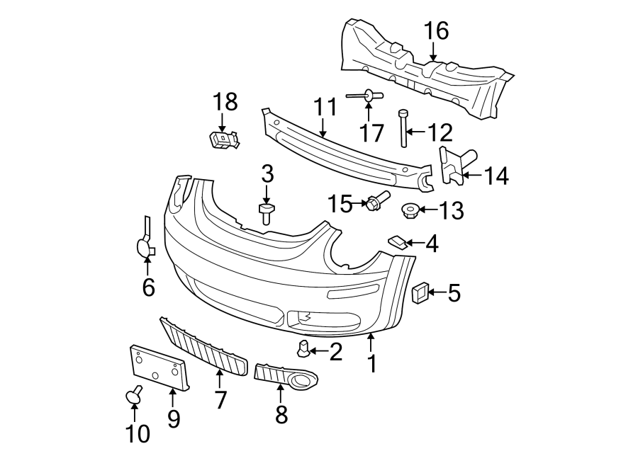 8FRONT BUMPER & GRILLE. BUMPER & COMPONENTS.https://images.simplepart.com/images/parts/motor/fullsize/9210615.png