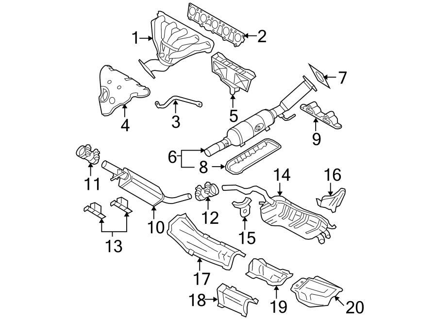 20EXHAUST SYSTEM. EXHAUST COMPONENTS. MANIFOLD.https://images.simplepart.com/images/parts/motor/fullsize/9210705.png