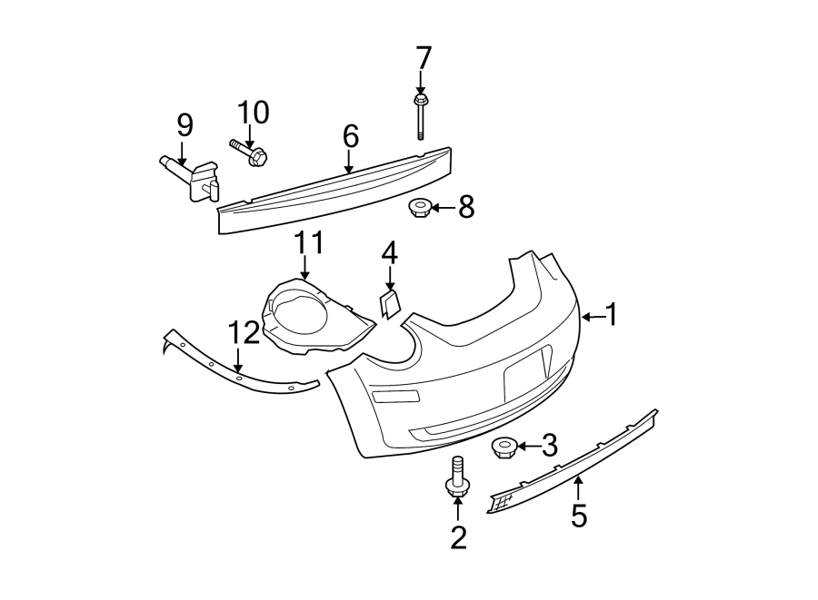 REAR BUMPER. BUMPER & COMPONENTS.