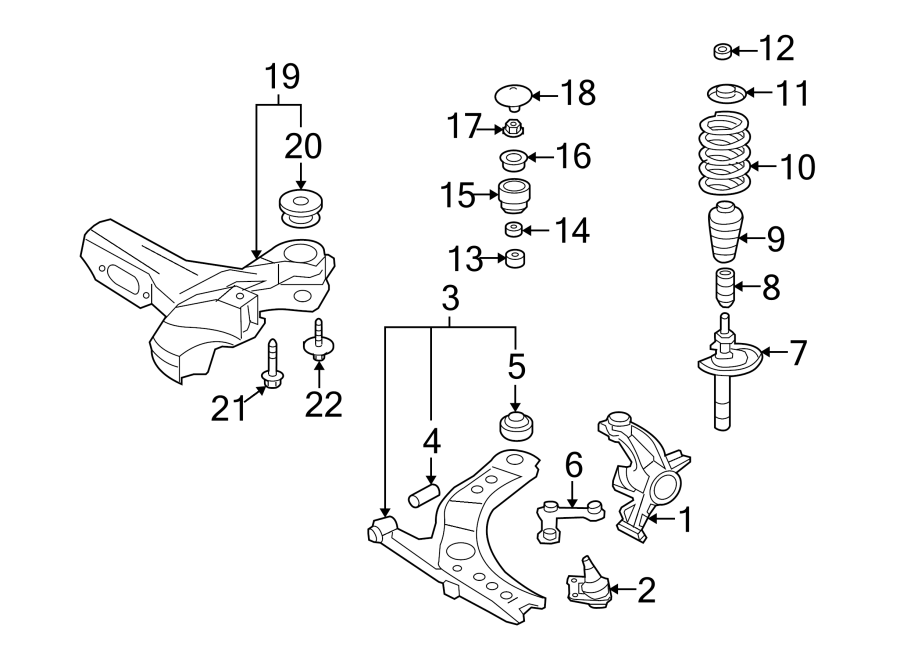 FRONT SUSPENSION. SUSPENSION COMPONENTS.