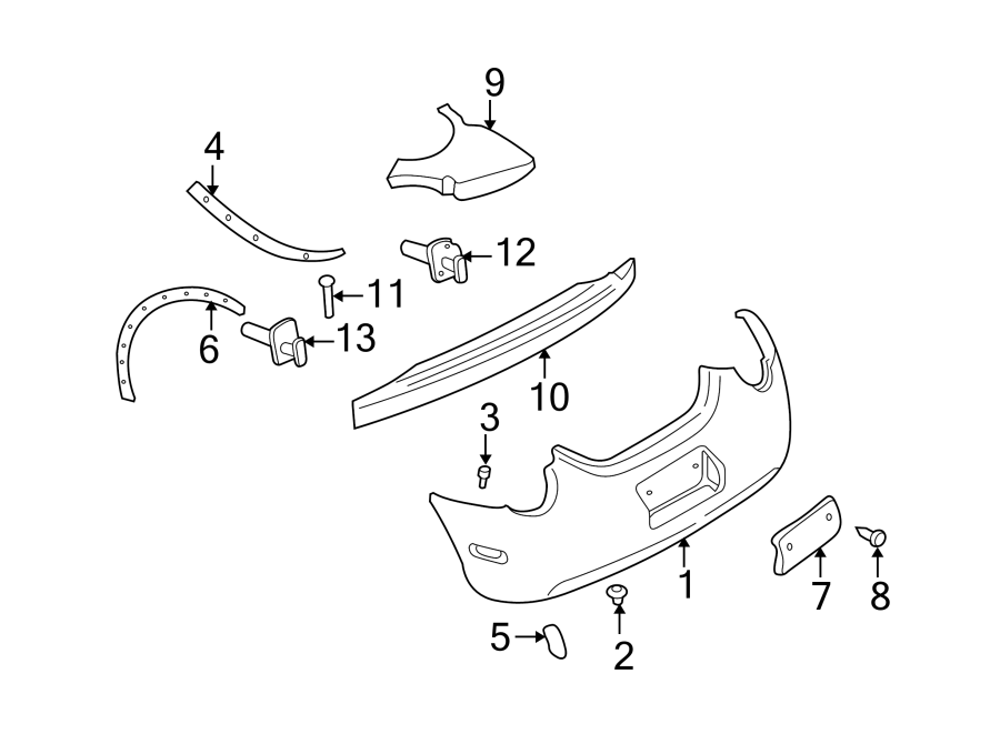 11REAR BUMPER. BUMPER & COMPONENTS.https://images.simplepart.com/images/parts/motor/fullsize/9211505.png