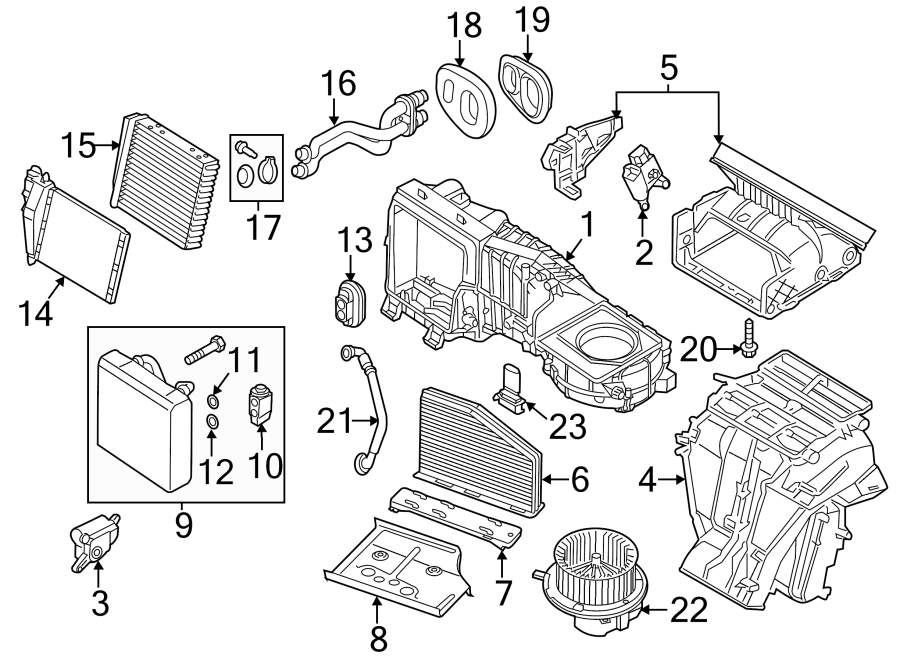 1AIR CONDITIONER & HEATER. EVAPORATOR & HEATER COMPONENTS.https://images.simplepart.com/images/parts/motor/fullsize/9212125.png