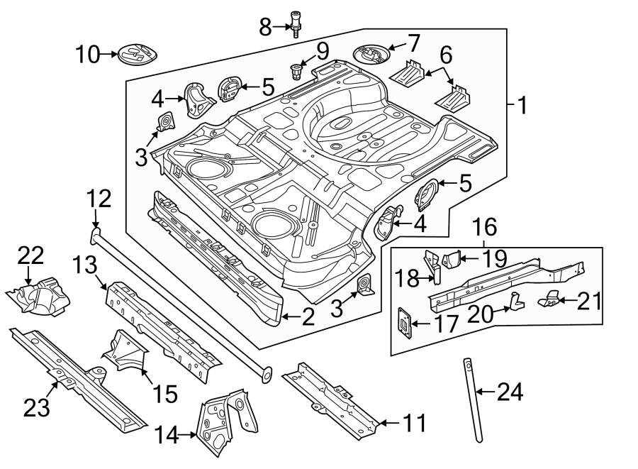 REAR BODY & FLOOR. FLOOR & RAILS.