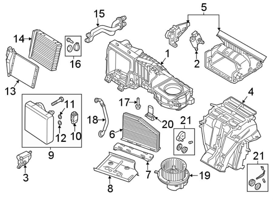 1AIR CONDITIONER & HEATER. EVAPORATOR & HEATER COMPONENTS.https://images.simplepart.com/images/parts/motor/fullsize/9213105.png