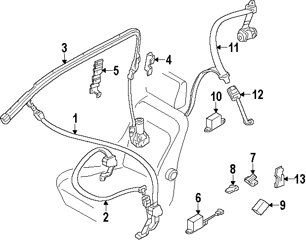 8RESTRAINT SYSTEMS. FRONT SEAT BELTS. REAR SEAT BELTS.https://images.simplepart.com/images/parts/motor/fullsize/9215350.png