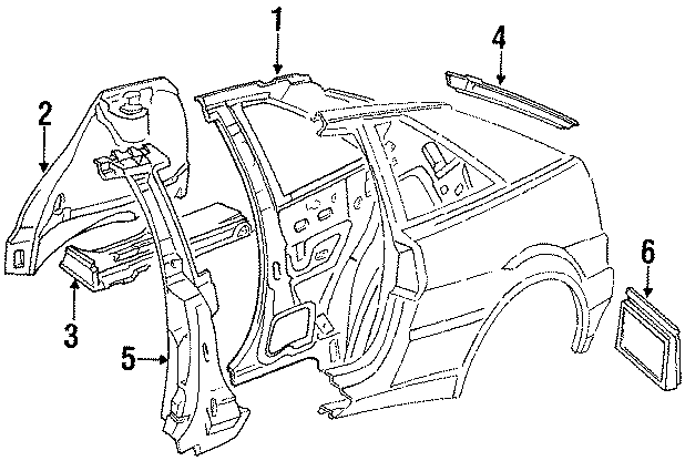 Full size assembly image of QUARTER PANEL. INNER COMPONENTS. (1/1)